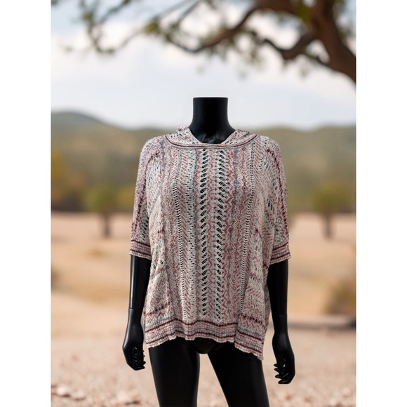 Anthropologie Sweaters - MOTH Anthropologie Linen Cotton/wool Open Knit Hooded Sweater‎ S/M